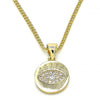 Collares con Dije 04.156.0306.20 Oro Laminado, con Micro Pave Blanca, Pulido, Dorado