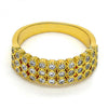 Anillo Multi Piedra 01.118.0052.07 Oro Laminado, con Zirconia Cubica Blanca, Pulido, Dorado