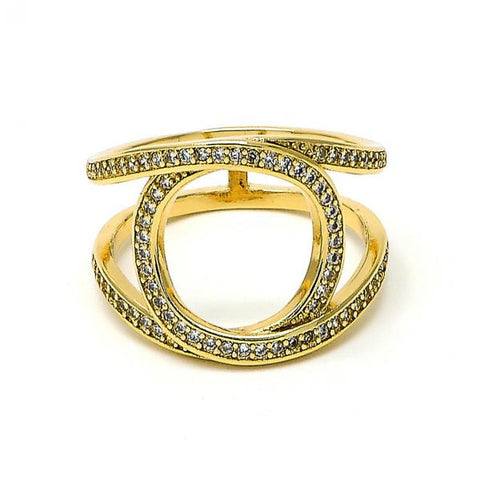 Anillo Multi Piedra 01.155.0042.08 Oro Laminado, con Zirconia Cubica , Pulido, Dorado