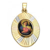 Dije Religioso 5.196.017 Oro Laminado, Diseño de Sagrado Corazon de Maria, Diamantado, Tricolor