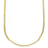 Gargantilla Básica 5.222.008.22 Oro Laminado, Diseño de Cubana, Pulido, Dorado