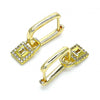Argolla Huggie 02.368.0023.10 Oro Laminado, Diseño de Candado, con Micro Pave Blanca, Pulido, Dorado