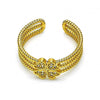 Anillo Multi Piedra 01.310.0025 Oro Laminado, Diseño de Trebol de Cuatro Hojas, con Micro Pave Blanca, Pulido, Dorado