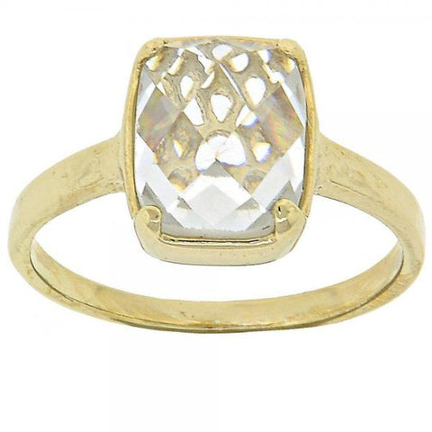 Anillo Multi Piedra 5.165.014.08 Oro Laminado, con Zirconia Cubica Blanca, Pulido, Dorado