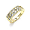 Anillo Multi Piedra 01.346.0023.08 Oro Laminado, con Zirconia Cubica Blanca, Pulido, Dorado