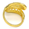 Anillo Multi Piedra 01.241.0022.08 Oro Laminado, con Cristal Blanca, Pulido, Dorado