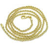 Gargantilla Básica 5.222.036.28 Oro Laminado, Diseño de Rope, Pulido, Dorado