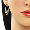 Argolla Mediana 02.253.0029.30 Oro Laminado, Diseño de Guadalupe y Corazon, Diseño de Guadalupe, con Cristal Blanca, Diamantado, Tricolor
