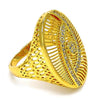 Anillo Multi Piedra 01.118.0027.08 Oro Laminado, con Cristal Blanca, Pulido, Dorado
