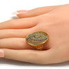 Anillo Multi Piedra 01.118.0027.08 Oro Laminado, con Cristal Blanca, Pulido, Dorado