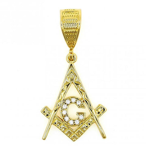 Dije Religioso 5.187.018 Oro Laminado, Diseño de Estrella de Davi, con Zirconia Cubica Blanca, Pulido, Dorado