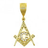 Dije Religioso 5.187.018 Oro Laminado, Diseño de Estrella de Davi, con Zirconia Cubica Blanca, Pulido, Dorado