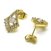 Arete Dormilona 02.283.0049 Oro Laminado, con Zirconia Cubica Blanca y Micro PaveBlanca, Pulido, Dorado