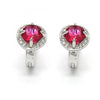Argolla Huggie 02.186.0059.1.12 Plata Rodinada, con Zirconia Cubica Rubi y Micro PaveBlanca, Pulido,