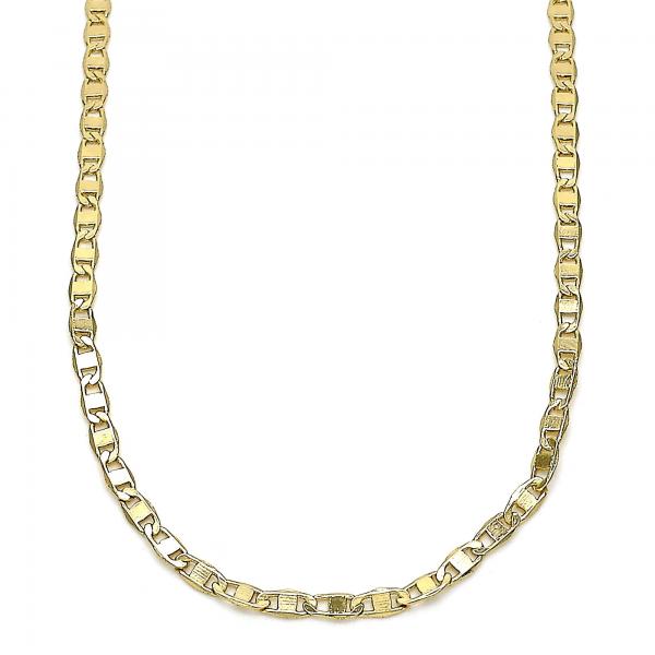Gargantilla Básica 04.213.0217.18 Oro Laminado, Diseño de Mariner, Pulido, Dorado