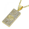 Dije Religioso 05.342.0070 Oro Laminado, con Micro Pave Blanca, Pulido, Dorado