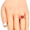 Anillo Multi Piedra 01.239.0009.5 Rodio Laminado, con Cristales de Swarovski Padparadscha, Pulido, Rodinado