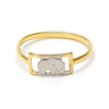 Anillo Infantil 01.21.0038.04 Oro Laminado, Diseño de Elefante, Pulido, Dos Tonos