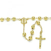 Rosario Mediano 09.213.0012.28 Oro Laminado, Diseño de Guadalupe y Crucifijo, Diseño de Guadalupe, Pulido, Dorado