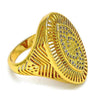 Anillo Multi Piedra 01.118.0032.09 Oro Laminado, con Micro Pave Blanca, Pulido, Dorado