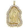 Dije Religioso 05.94.0001 Oro Laminado, Diseño de Guadalupe, con Zirconia Cubica Blanca, Pulido, Dorado