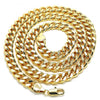 Gargantilla Básica 04.63.1399.24 Oro Laminado, Diseño de Miami Cubana, Pulido, Dorado