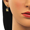 Arete Gancho Frances 5.125.020.6 Oro Laminado, con Cristal Amarillo y Blanca, Pulido, Dorado