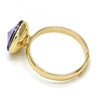 Anillo Multi Piedra 01.239.0001.8 Oro Laminado, con Cristales de Swarovski Tanzanite, Pulido, Dorado