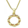 Collares con Dije 04.156.0335.2.20 Oro Laminado, con Micro Pave Granate, Pulido, Dorado