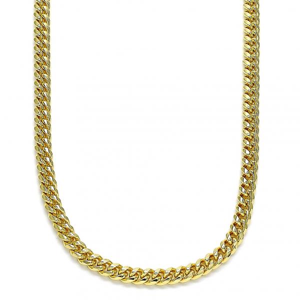 Gargantilla Básica 04.63.1413.20 Oro Laminado, Diseño de Miami Cubana, Pulido, Dorado