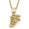 Dije Religioso 5.182.034 Oro Laminado, Diseño de Angel, Diamantado, Dorado