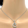 Collares con Dije 04.238.0003.1.18 Acero Inoxidable, Diseño de Iniciales y Rolo, Diseño de Iniciales, con Cristal Blanca, Pulido, Acero