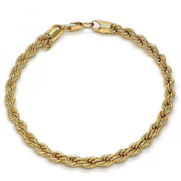 Pulsera Básica 04.242.0041.09GT Tono Dorado, Diseño de Rope, Pulido, Dorado