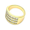 Anillo Multi Piedra 01.346.0017.07 Oro Laminado, con Zirconia Cubica Blanca, Pulido, Dorado