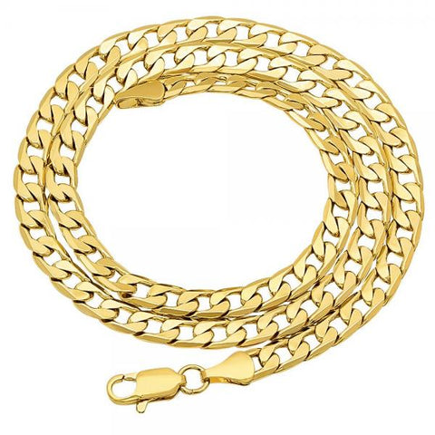 Gargantilla Básica 5.222.004.18 Oro Laminado, Diseño de Cubana, Pulido, Dorado