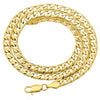 Gargantilla Básica 5.222.004.18 Oro Laminado, Diseño de Cubana, Pulido, Dorado