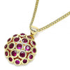 Collares con Dije 04.156.0316.1.20 Oro Laminado, con Micro Pave Rubi, Pulido, Dorado