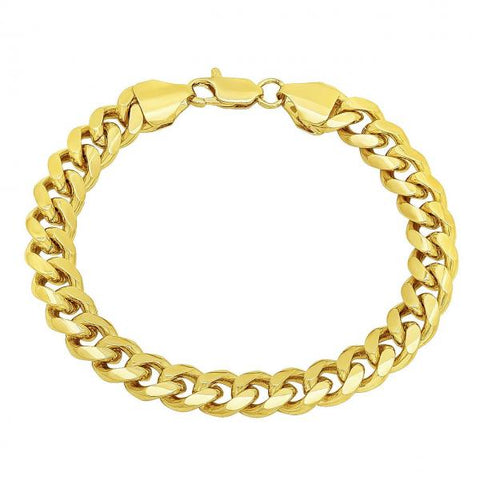 Pulsera Básica 5.223.011.08 Oro Laminado, Diseño de Miami Cubana, Pulido, Dorado
