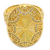 Anillo Multi Piedra 01.118.0055.07 Oro Laminado, con Cristal Blanca, Pulido, Dorado
