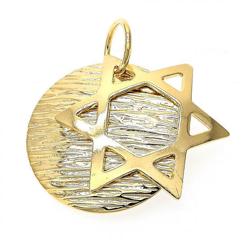 Dije Religioso 05.32.0024 Oro Laminado, Diseño de Mano de Dios, Diamantado, Dorado