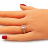 Anillo Multi Piedra 01.284.0044.09 Oro Laminado, con Zirconia Cubica Rosado, Pulido, Dorado