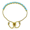 Pulsera Bolo Ajustable 03.341.0186.1.10 Oro Laminado, con Zirconia Cubica Turquoise, Pulido, Dorado