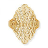 Anillo Elegante 5.173.004.06 Oro Laminado, Diseño de Filigrana, Diamantado, Dorado