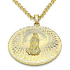 Dije Religioso 05.213.0039 Oro Laminado, Diseño de Guadalupe, Diamantado, Dorado