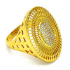 Anillo Multi Piedra 01.118.0029.09 Oro Laminado, con Micro Pave Blanca, Pulido, Dorado