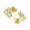 Arete Dormilona 02.387.0021 Oro Laminado, Diseño de Nino Pequeno y Nina Pequena, Diseño de Nino Pequeno, con Zirconia Cubica Blanca, Pulido, Dorado