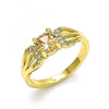 Anillo Multi Piedra 01.284.0052.09 Oro Laminado, Pulido, Dorado