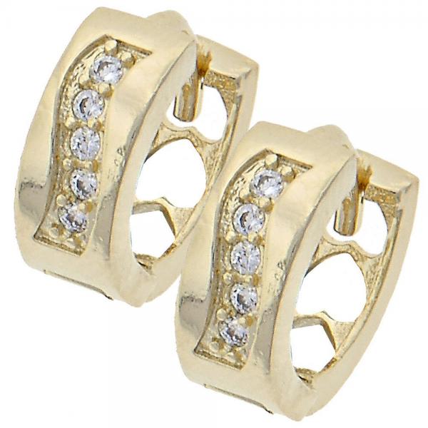 Argolla Huggie 5.131.007.2 Oro Laminado, con Zirconia Cubica Blanca, Pulido, Dorado