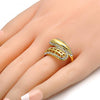 Anillo Multi Piedra 01.241.0022.08 Oro Laminado, con Cristal Blanca, Pulido, Dorado