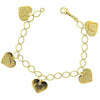 Pulsera de Dije 030.011.07 Oro Laminado, Diseño de Corazon, Pulido, Dorado